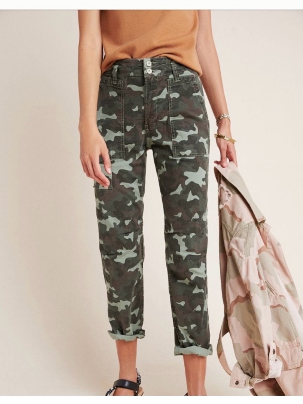 Anthropologie Cargo Camo Pants